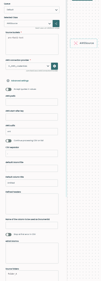 AWSContentSource task configuration