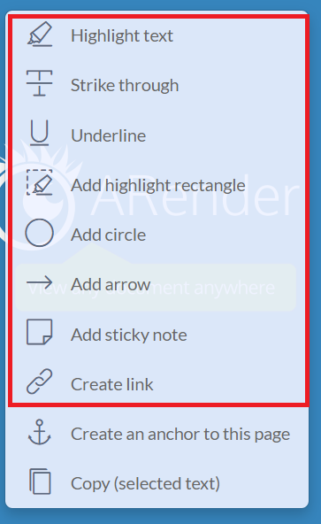 Clic droit annotations