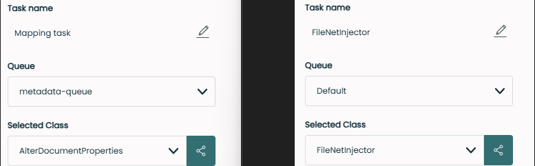 Task config with queue for worker D